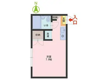 ベルトピア花月(ワンルーム/1階)の間取り写真