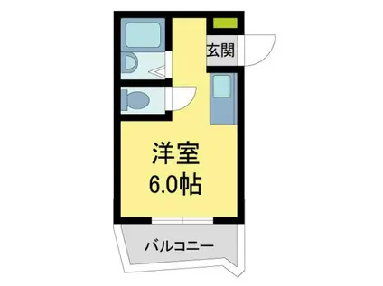 門戸サンヴァレイハイツ(ワンルーム/2階)の間取り写真