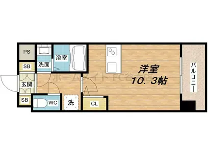 ラナップスクエア堺筋本町(ワンルーム/2階)の間取り写真