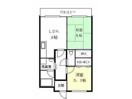 エトワール長尾(2LDK/3階)の間取り写真