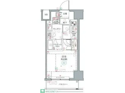 クレヴィスタ横浜関内II(1K/3階)の間取り写真