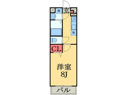 アンプルールフェール本郷(1K/3階)の間取り写真