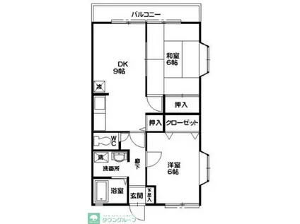 ヴィーブルB(2DK/1階)の間取り写真