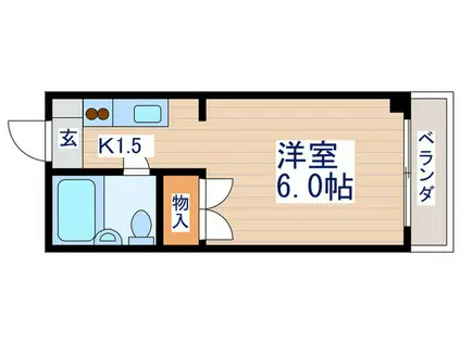 K2ハウス(1K/3階)の間取り写真