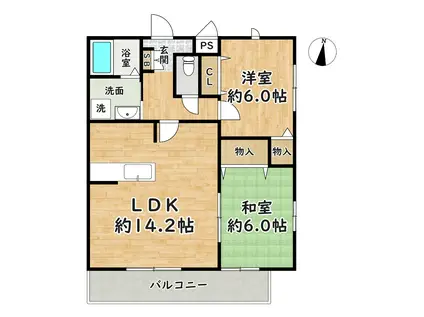 コージィ香櫨園(2LDK/3階)の間取り写真