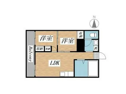 プリンセス片野II(2LDK/4階)の間取り写真