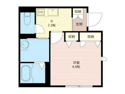 セゾンクレール(1K/1階)の間取り写真