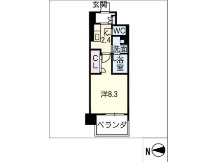 グランドサミット安島(1K/9階)の間取り写真