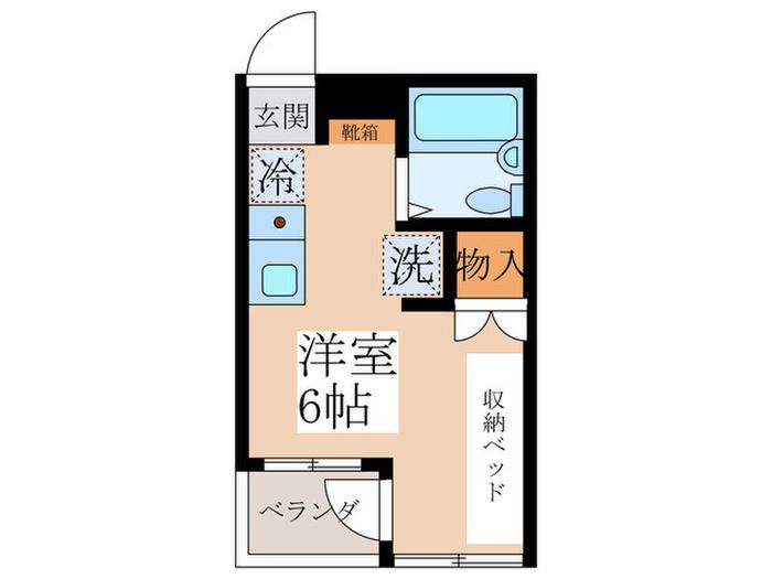 ハウスレディシックス(ワンルーム/2階)の間取り写真