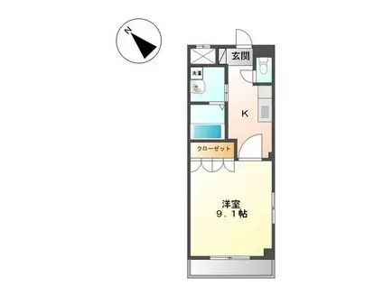 リヴィエール(1K/2階)の間取り写真