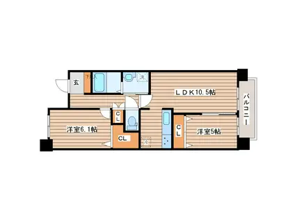 108宮千代(2LDK/2階)の間取り写真