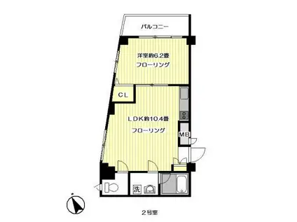 プライムハイツ(1LDK/2階)の間取り写真