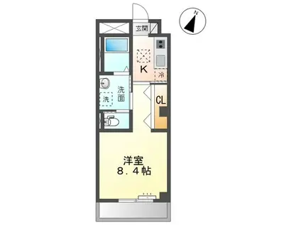 パルフェ(1K/1階)の間取り写真