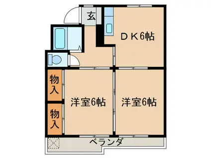 メゾン松山(2DK/3階)の間取り写真