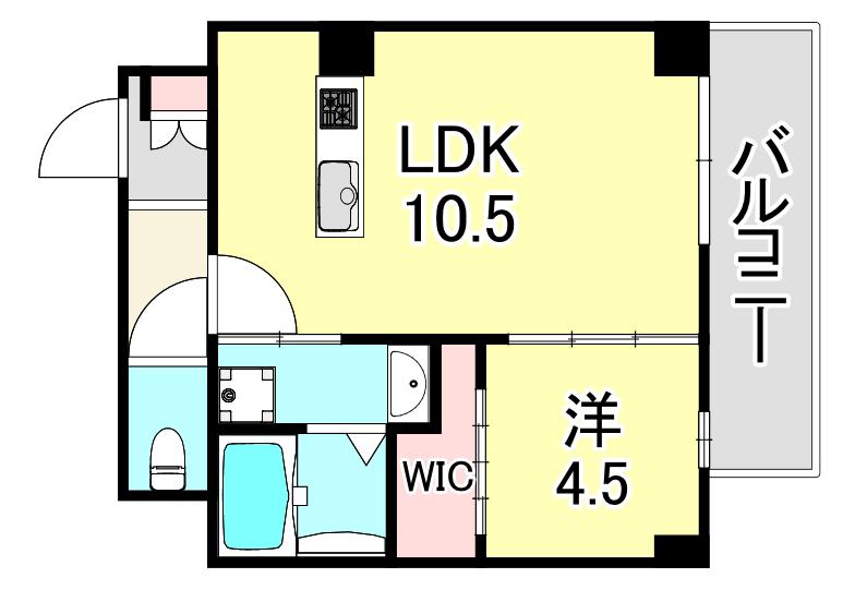 アリビラ六甲(1LDK/1階)の間取り写真