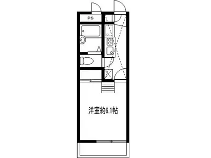 リピーチ川向ウエスト(1K/2階)の間取り写真