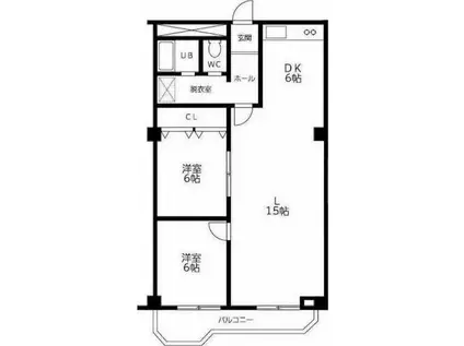 緑苑ビル(2LDK/7階)の間取り写真