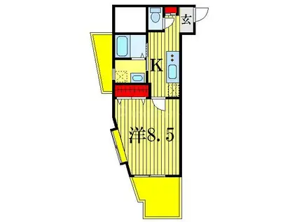 ドゥエル青砥II(1K/2階)の間取り写真