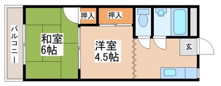 舞子台富士ハイツ(2K/5階)の間取り写真