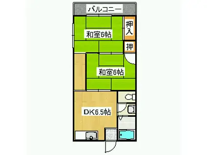 ロイヤルハイツ小林(2DK/3階)の間取り写真