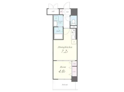 GRAND ECLAT(1DK/2階)の間取り写真