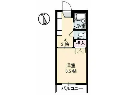 クレールY(1K/1階)の間取り写真