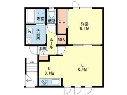 レジデンス美園(1LDK/1階)の間取り写真