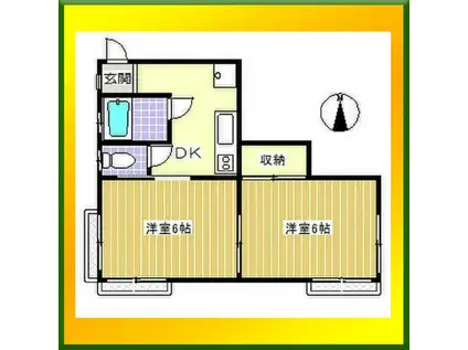 今村荘(2DK/2階)の間取り写真
