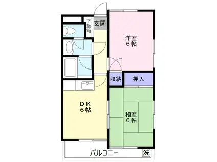 コートセオン(2DK/4階)の間取り写真