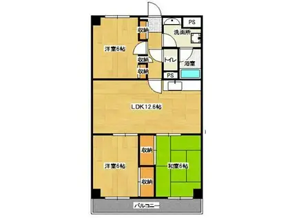 あざみ野コートヒルズ(3LDK/2階)の間取り写真