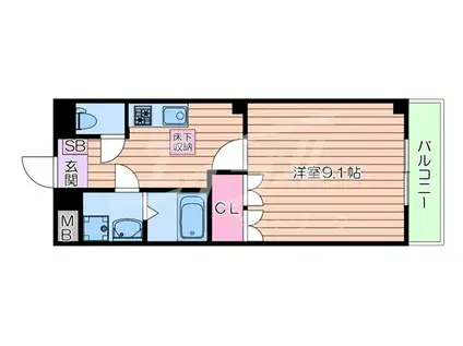 AVENUE GREEN LEAF(1K/2階)の間取り写真