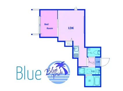 カーサフェリーチェ大船観音(1LDK/1階)の間取り写真