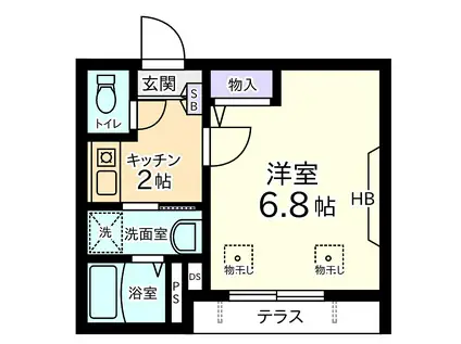 ヴィレッタインテル(1K/1階)の間取り写真