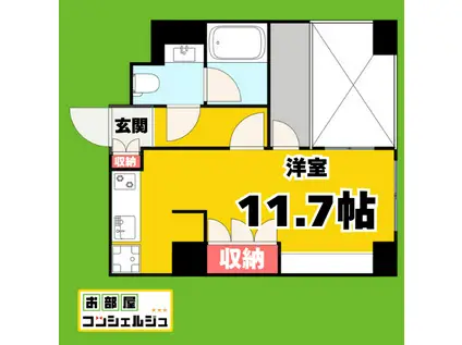 ドゥーエ大須(ワンルーム/5階)の間取り写真