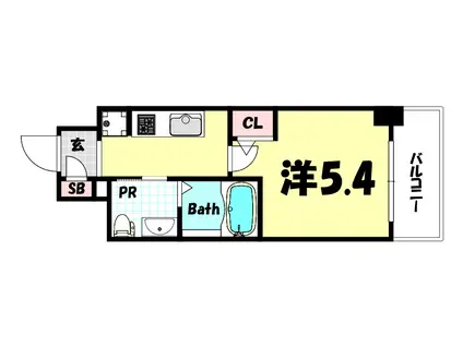 エスリード神戸ウエスト(1K/7階)の間取り写真