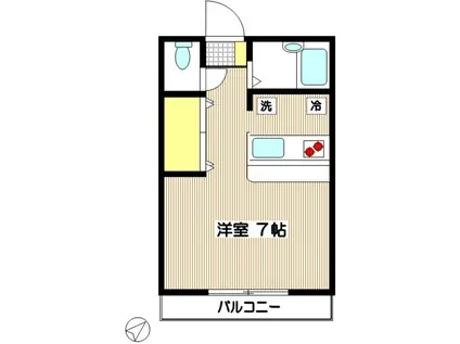 カーサ大門(ワンルーム/1階)の間取り写真