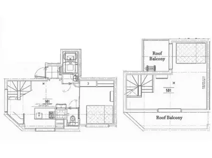 ラフィネ調布(2LDK/5階)の間取り写真