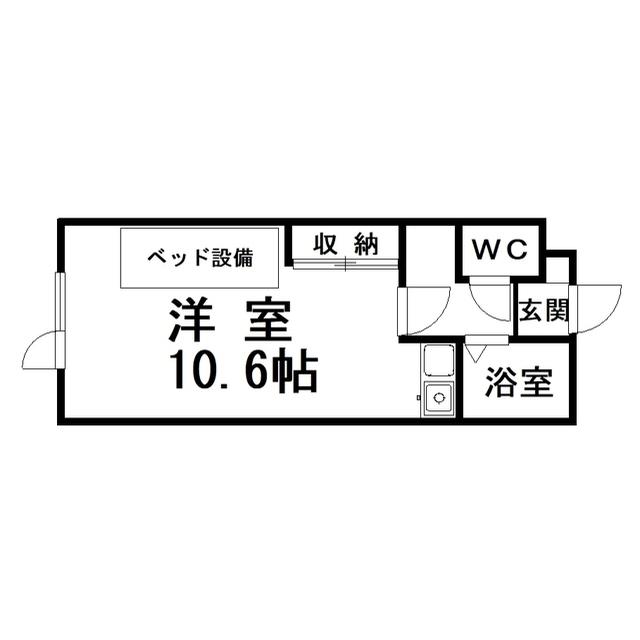 大栄緑ケ岡ハイツ(ワンルーム/2階)の間取り写真