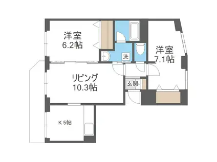 アリエスIII(2LDK/10階)の間取り写真