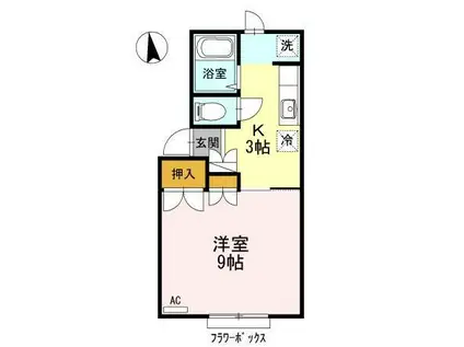 グリーンハウスセジュール(1K/1階)の間取り写真