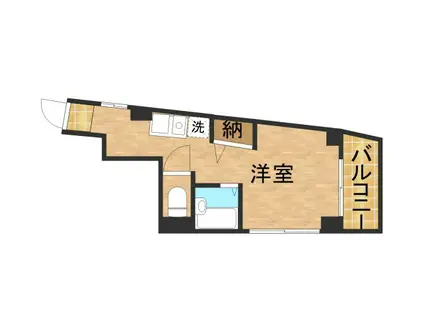 ハイツアルペン宝塚(ワンルーム/3階)の間取り写真