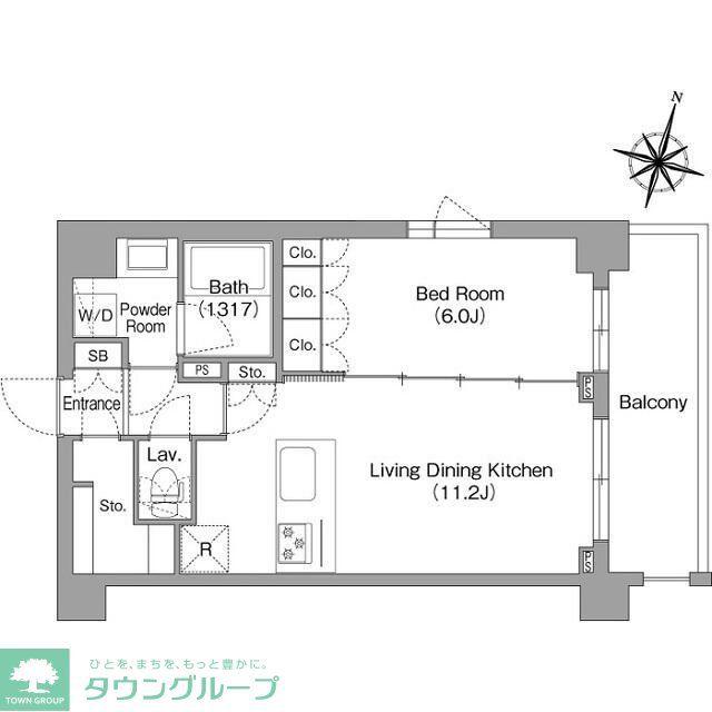 コンフォリア・リヴ南六郷(1LDK/2階)の間取り写真