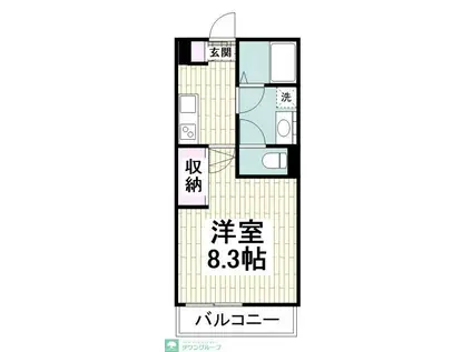 メゾン ティーグル(1K/2階)の間取り写真