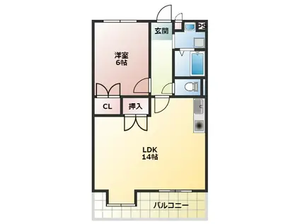 ブランドールMIII(1LDK/5階)の間取り写真