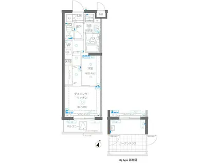 ZOOM蒲田イースト(1DK/1階)の間取り写真