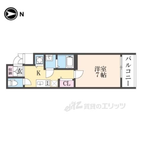 アドバンス京都烏丸町(1K/5階)の間取り写真