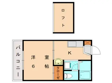 エクセレンス新宮(1K/2階)の間取り写真