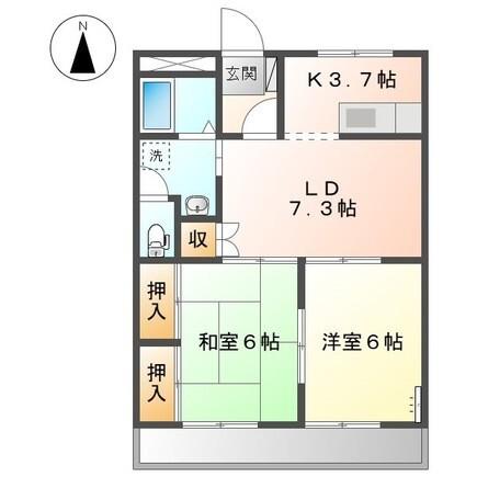 メゾンセルフィス(2LDK/1階)の間取り写真