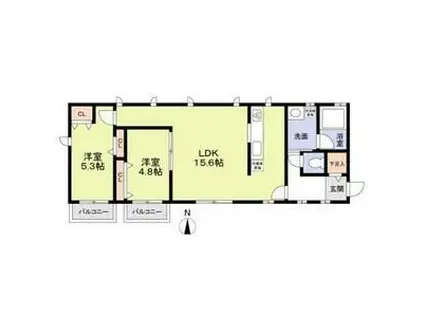 地下鉄烏丸線 丸太町駅(京都市営) 徒歩8分 2階建 築11年(2LDK/2階)の間取り写真