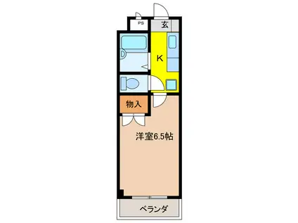 メゾン リズ イースト(1K/4階)の間取り写真